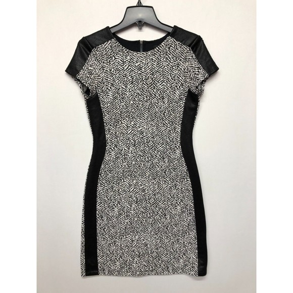 Karen Kane Women Short Sleeve Faux Leather Trim Sheath Dress Size Small M118 -9 - Picture 8 of 13